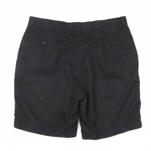 Dunlop Men's Black Shorts - Size 38, Polyester Casual