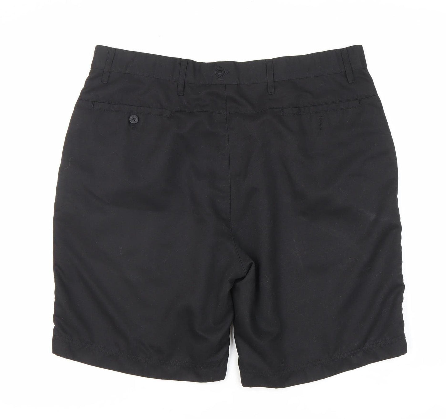 Dunlop Men's Black Shorts - Size 38, Polyester Casual