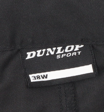 Dunlop Men's Black Shorts - Size 38, Polyester Casual