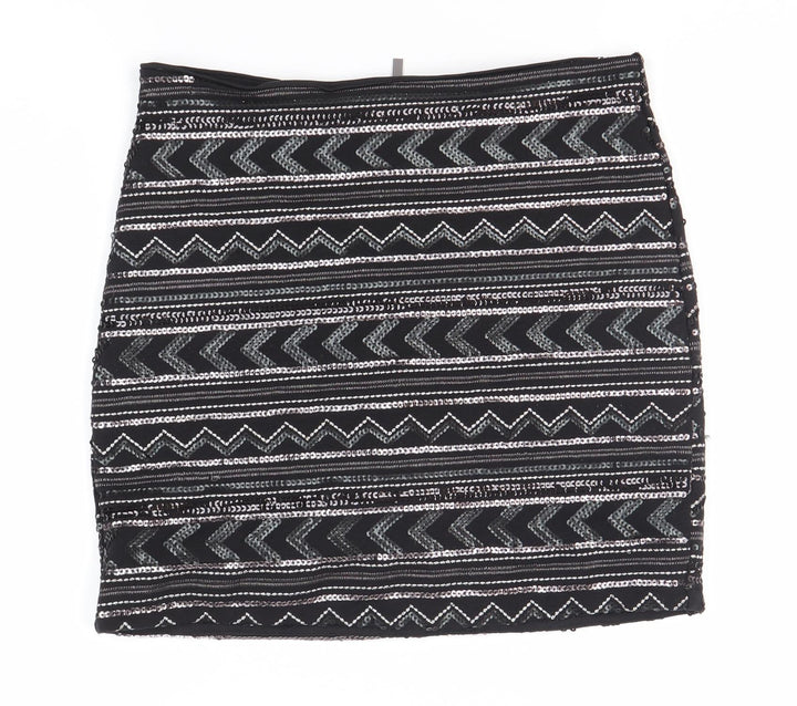New Look Women's Black Sequin Skirt Size 6