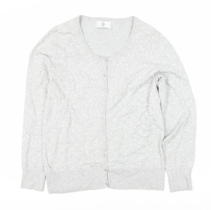 C&A Women's Grey Polka Dot Cardigan M