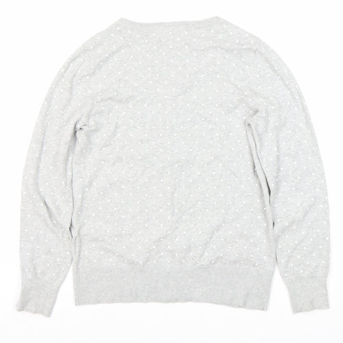 C&A Women's Grey Polka Dot Cardigan M