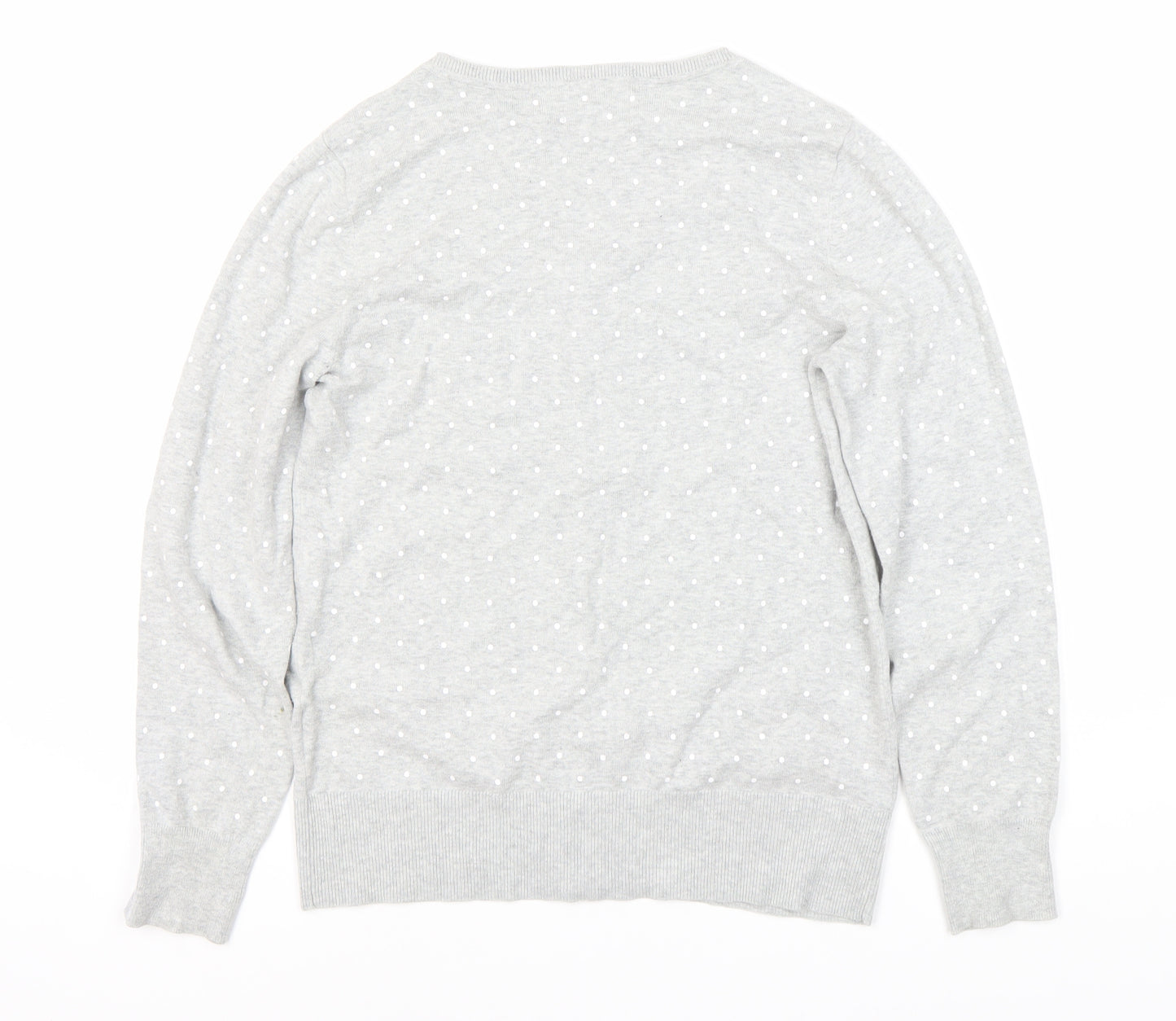 C&A Women's Grey Polka Dot Cardigan M