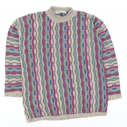 Fairway Outfitters Multicoloured Geometric Knit Jumper L