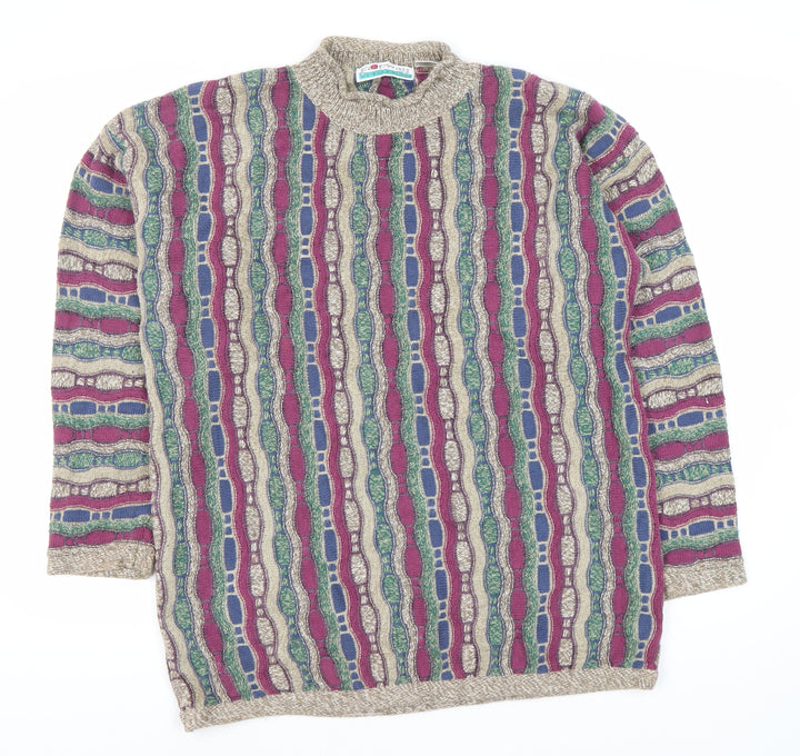 Fairway Outfitters Multicoloured Geometric Knit Jumper L