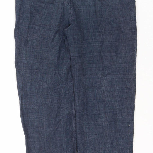 iets frans Men's Blue Check Jogger Trousers, 28W 32L