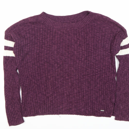Hollister Women's Purple Pullover Jumper S