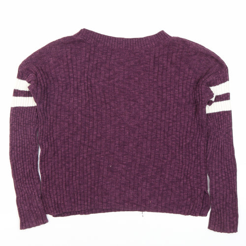 Hollister Women's Purple Pullover Jumper S