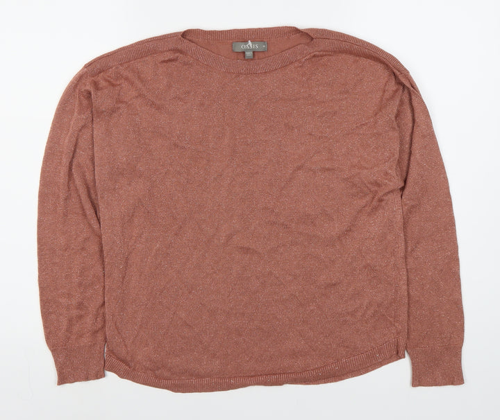 Oasis Women's Brown Pullover Jumper Medium