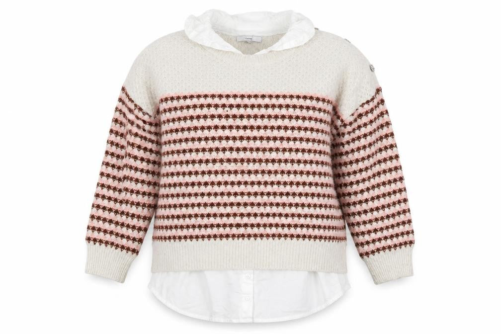Front view of Next Women's Beige Striped jumper XL