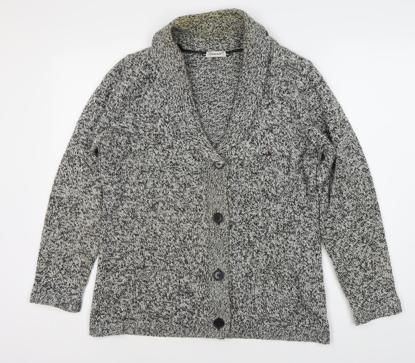 Damart Women's Acrylic Cardigan - Grey, M, Button