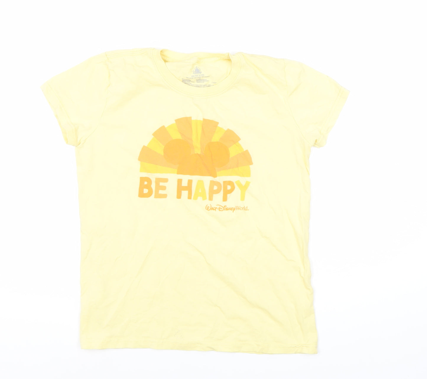 Disney Women's Yellow T-Shirt, Size S, Casual Summer Top
