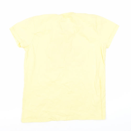 Disney Women's Yellow T-Shirt, Size S, Casual Summer Top