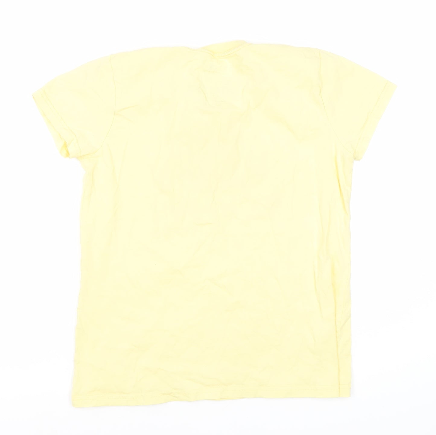 Disney Women's Yellow T-Shirt, Size S, Casual Summer Top