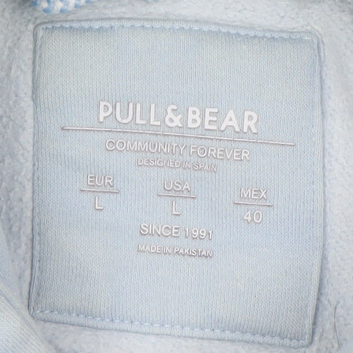 Pull&Bear Unisex Blue Hoodie, Size 12, Cotton Blend