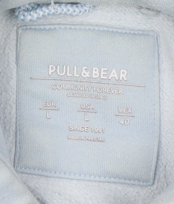 Pull&Bear Unisex Blue Hoodie, Size 12, Cotton Blend