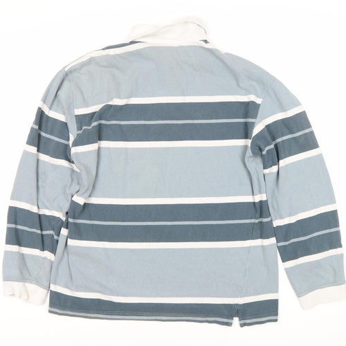 Springfield Men's Multicoloured Striped Cotton Polo, M
