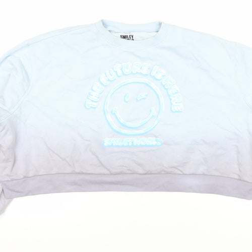 Marks and Spencer Girls Blue Smiley World Sweatshirt 13-14 Years