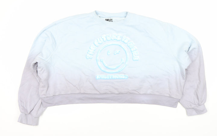 Marks and Spencer Girls Blue Smiley World Sweatshirt 13-14 Years