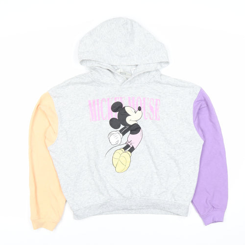 H&M Girls Multicoloured Mickey Mouse Pullover Hoodie 10-12 Years