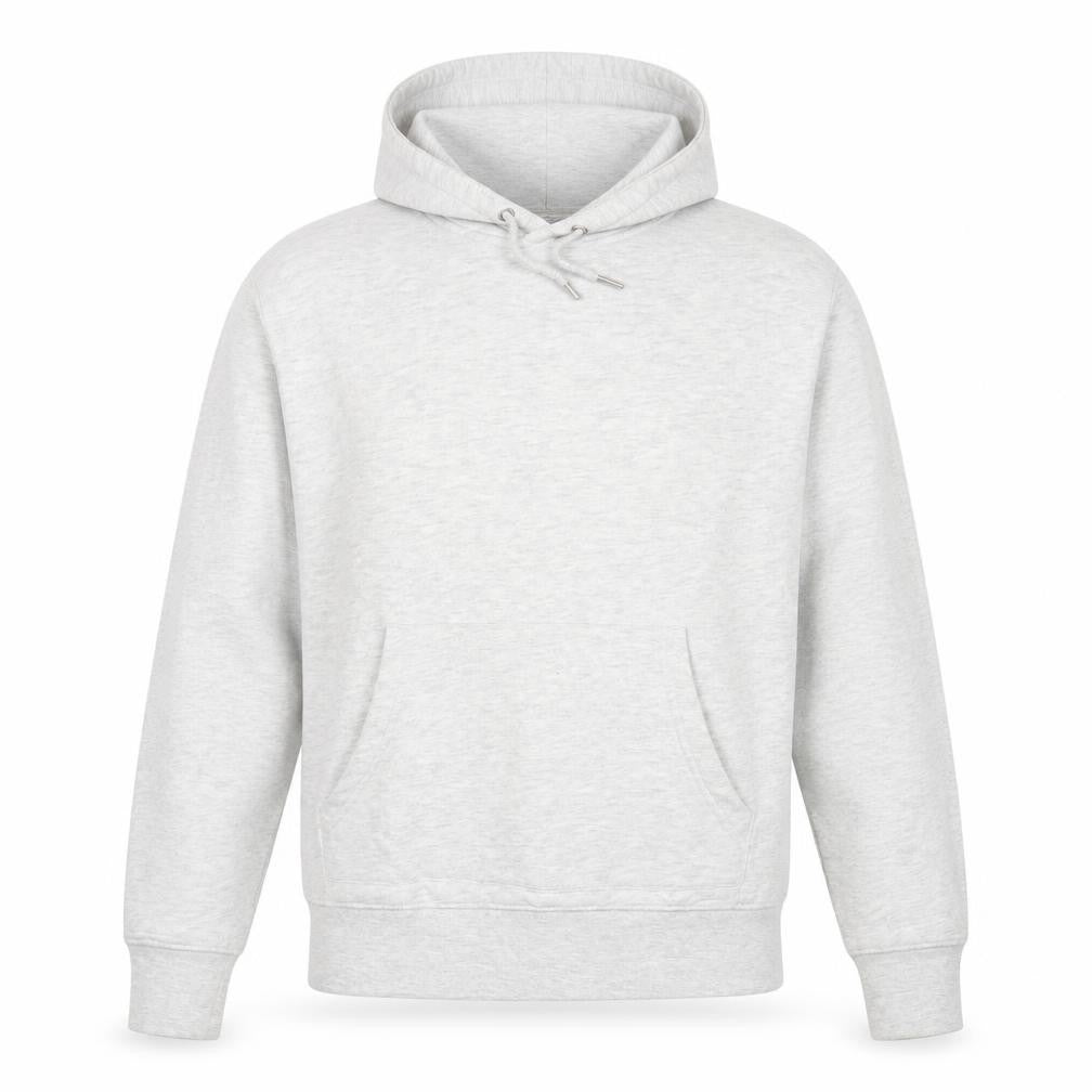 Front view of Topshop Grey unisex hoodie s pullover fleece