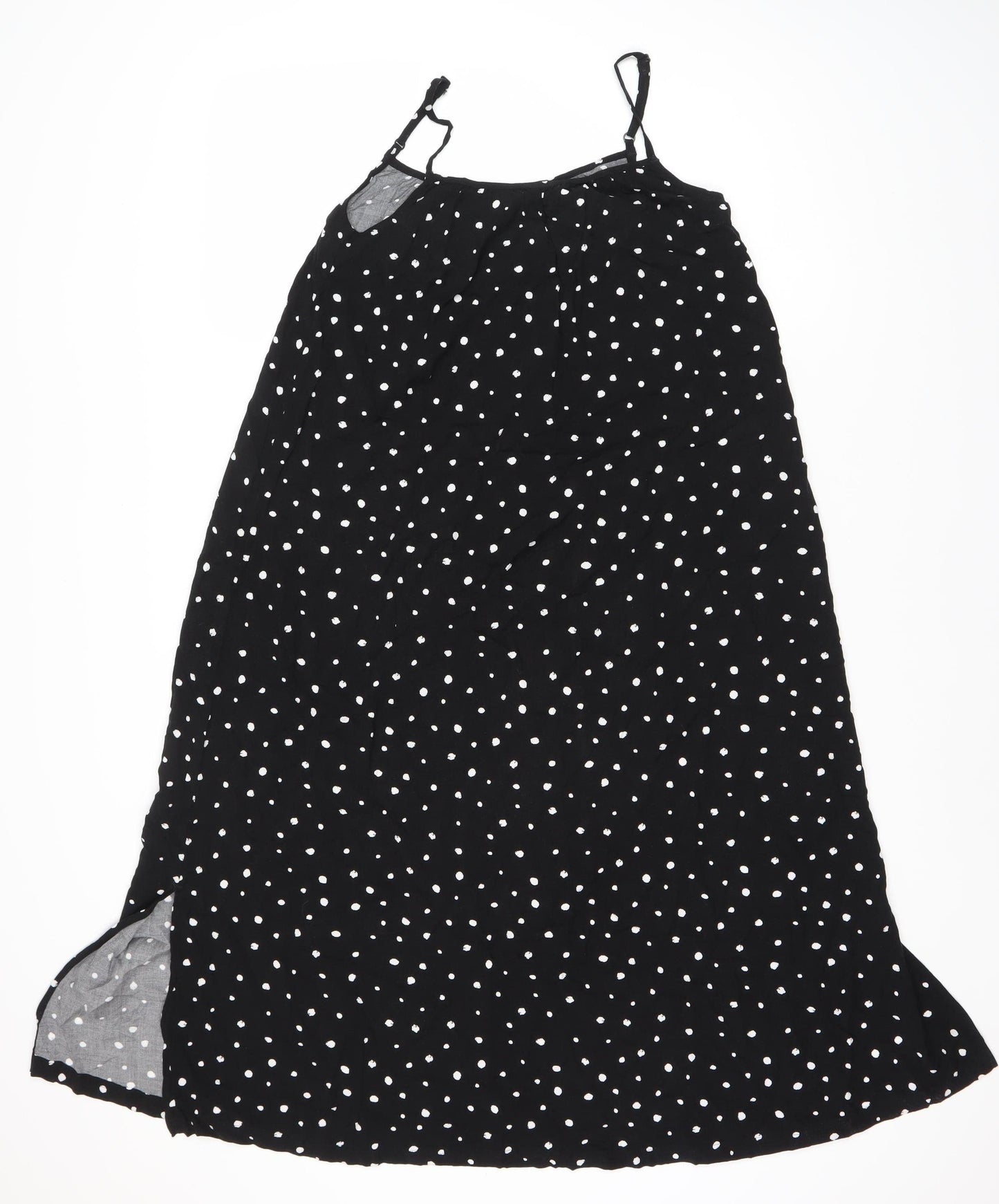 Marks and Spencer Women's Black Polka Dot Dress Size 8