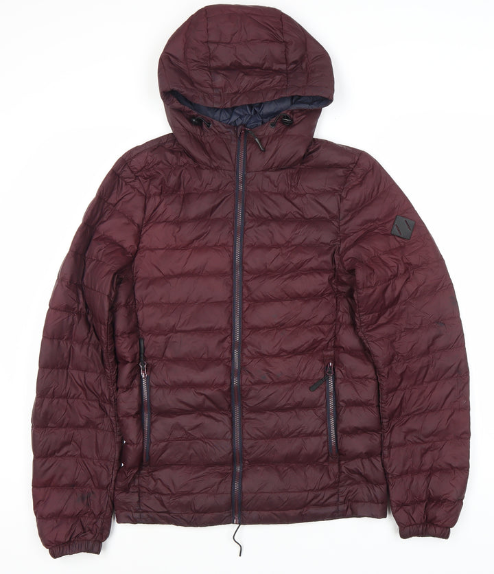 Next Men's Red XS Puffer Jacket with Hood