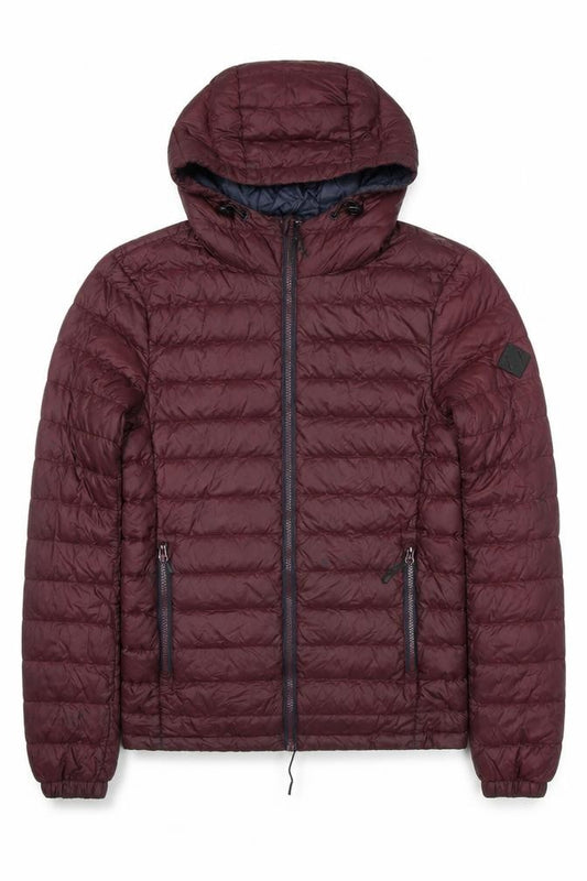 Front view of Next Men's Red XS Puffer Jacket with Hood