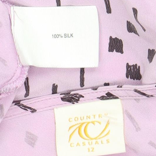 Country Casuals Women's Silk Top, Size 12, Short Sleeve