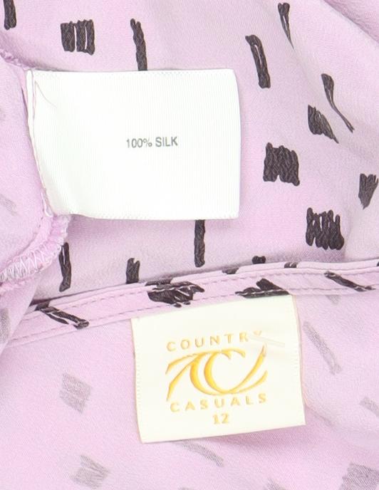 Country Casuals Women's Silk Top, Size 12, Short Sleeve