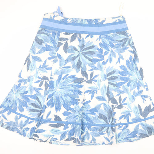 Per Una Women's Blue Floral A-Line Skirt Size 18