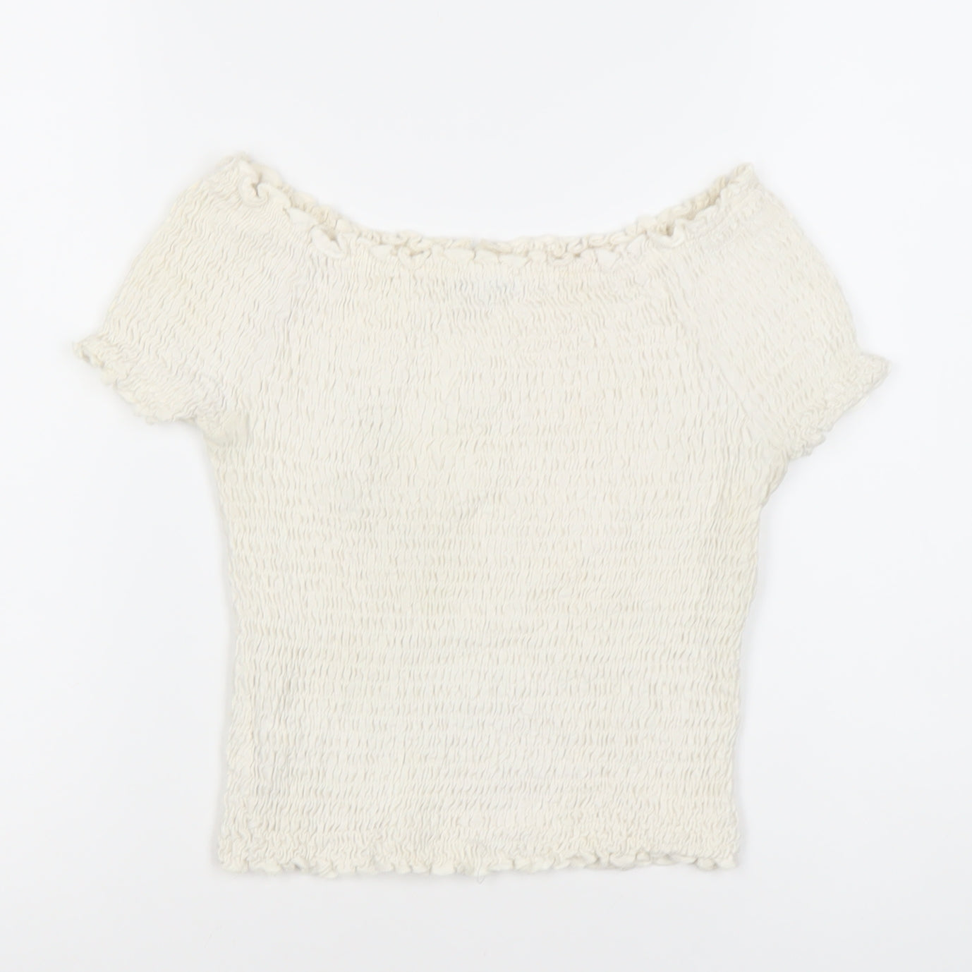 Marks and Spencer Ivory Off-Shoulder Cropped Blouse, Size 12