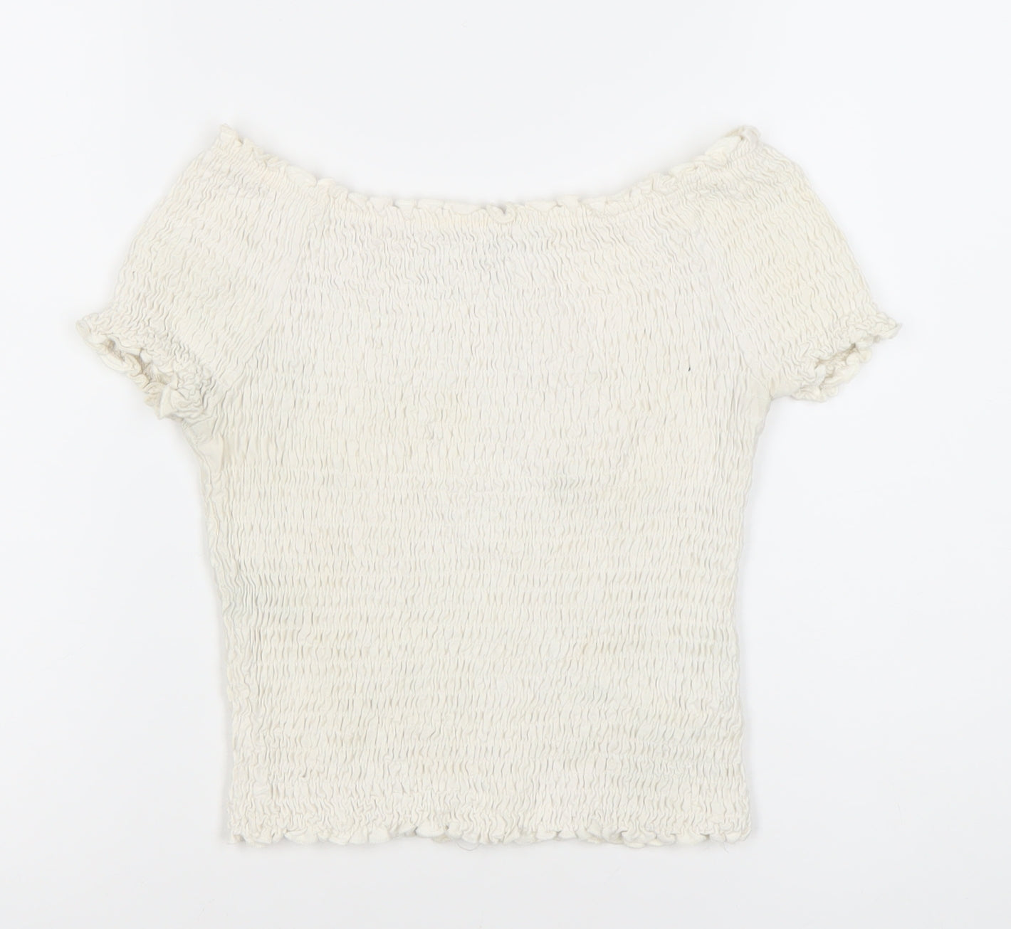 Marks and Spencer Ivory Off-Shoulder Cropped Blouse, Size 12