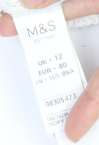 Marks and Spencer Ivory Off-Shoulder Cropped Blouse, Size 12