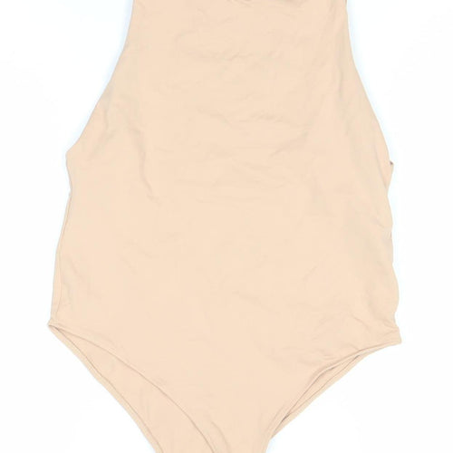 ZARA Women's Beige One Shoulder Bodysuit 3XS
