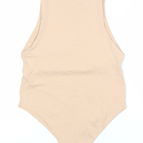 ZARA Women's Beige One Shoulder Bodysuit 3XS