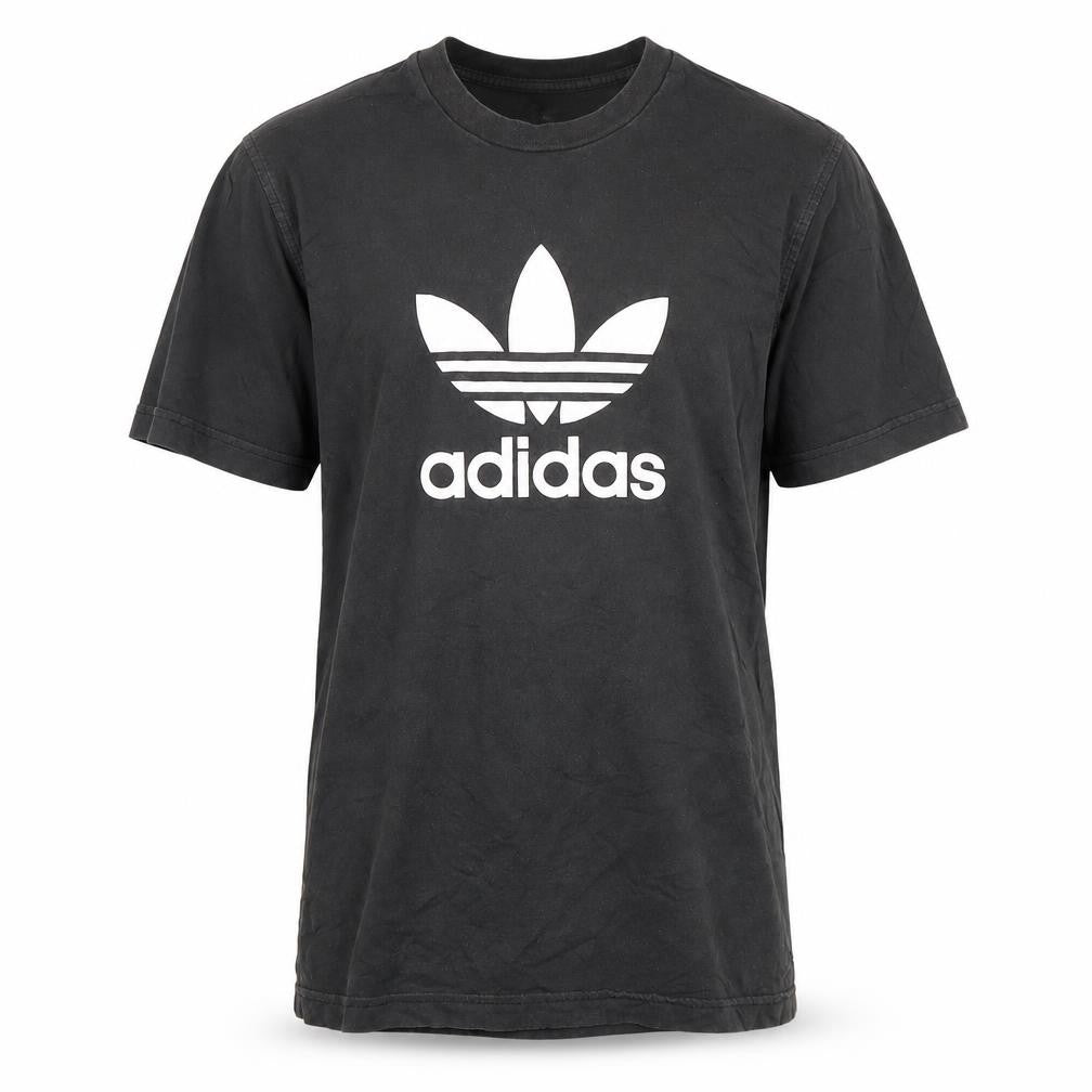Front view of Adidas Men's Black M Logo Crew Neck T-Shirt