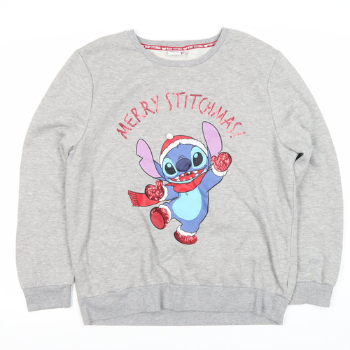 Disney Women’s Grey Pullover Sweatshirt, Size 14