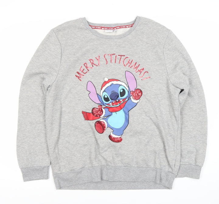 Disney Women’s Grey Pullover Sweatshirt, Size 14