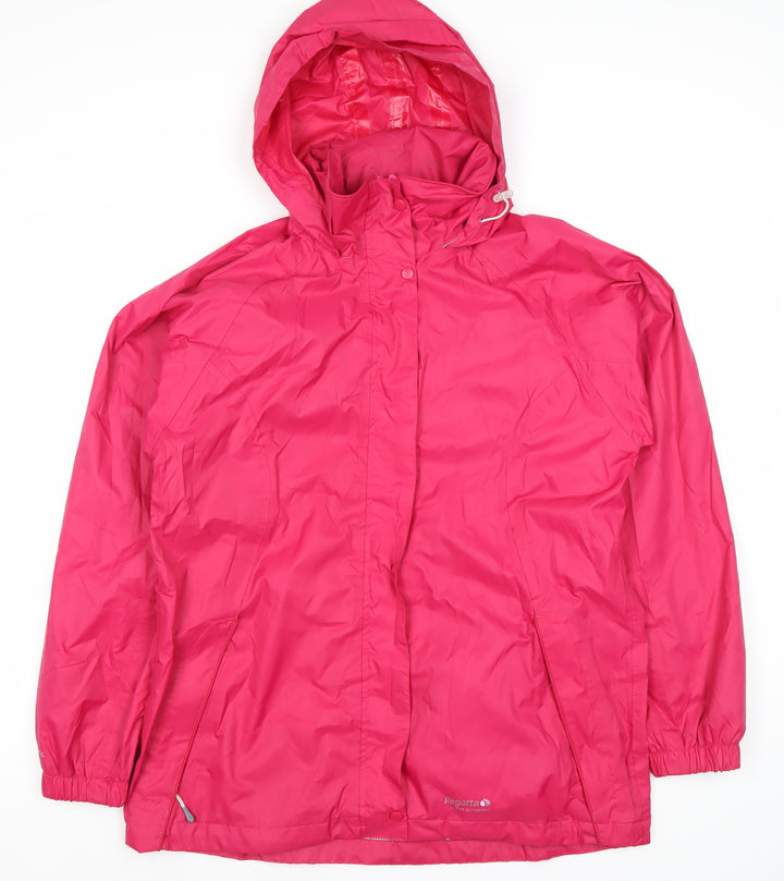 Regatta Women's Pink Waterproof Hooded Rain Jacket Size 12