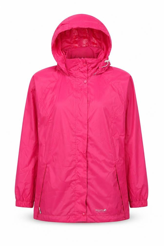Regatta Women's Pink Waterproof Hooded Rain Jacket Size 12