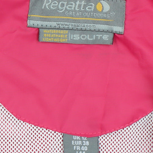 Regatta Women's Pink Waterproof Hooded Rain Jacket Size 12