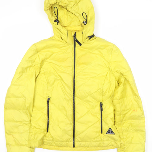 Jack Wills Women's Yellow Puffer Jacket Size 10