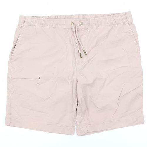 Next Men's Pink Casual Shorts - Size L, Elastic Waist