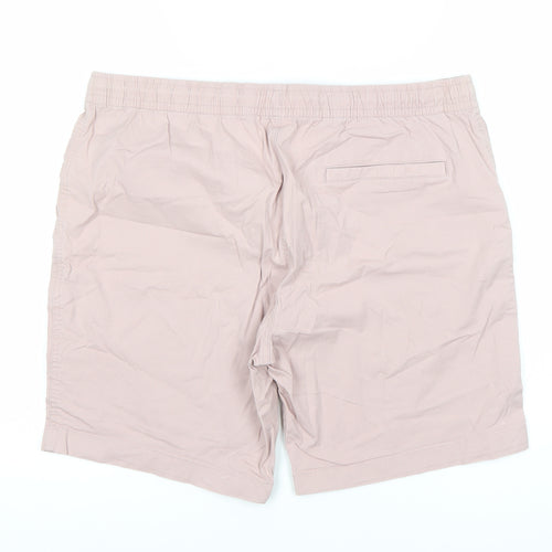 Next Men's Pink Casual Shorts - Size L, Elastic Waist