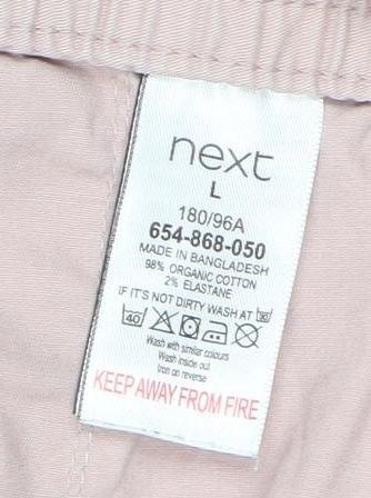 Next Men's Pink Casual Shorts - Size L, Elastic Waist