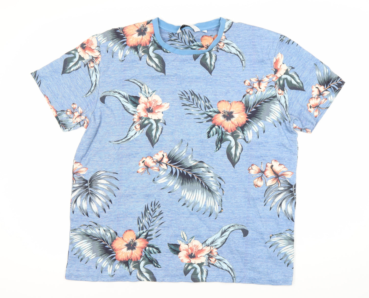Next Men's Blue XL Hawaiian Floral T-Shirt