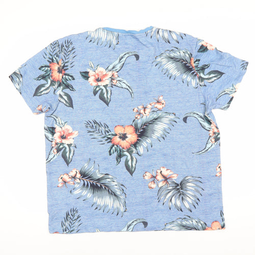 Next Men's Blue XL Hawaiian Floral T-Shirt