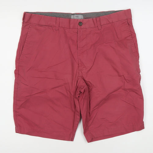 Marks and Spencer Men's Red Chino Shorts Size 38
