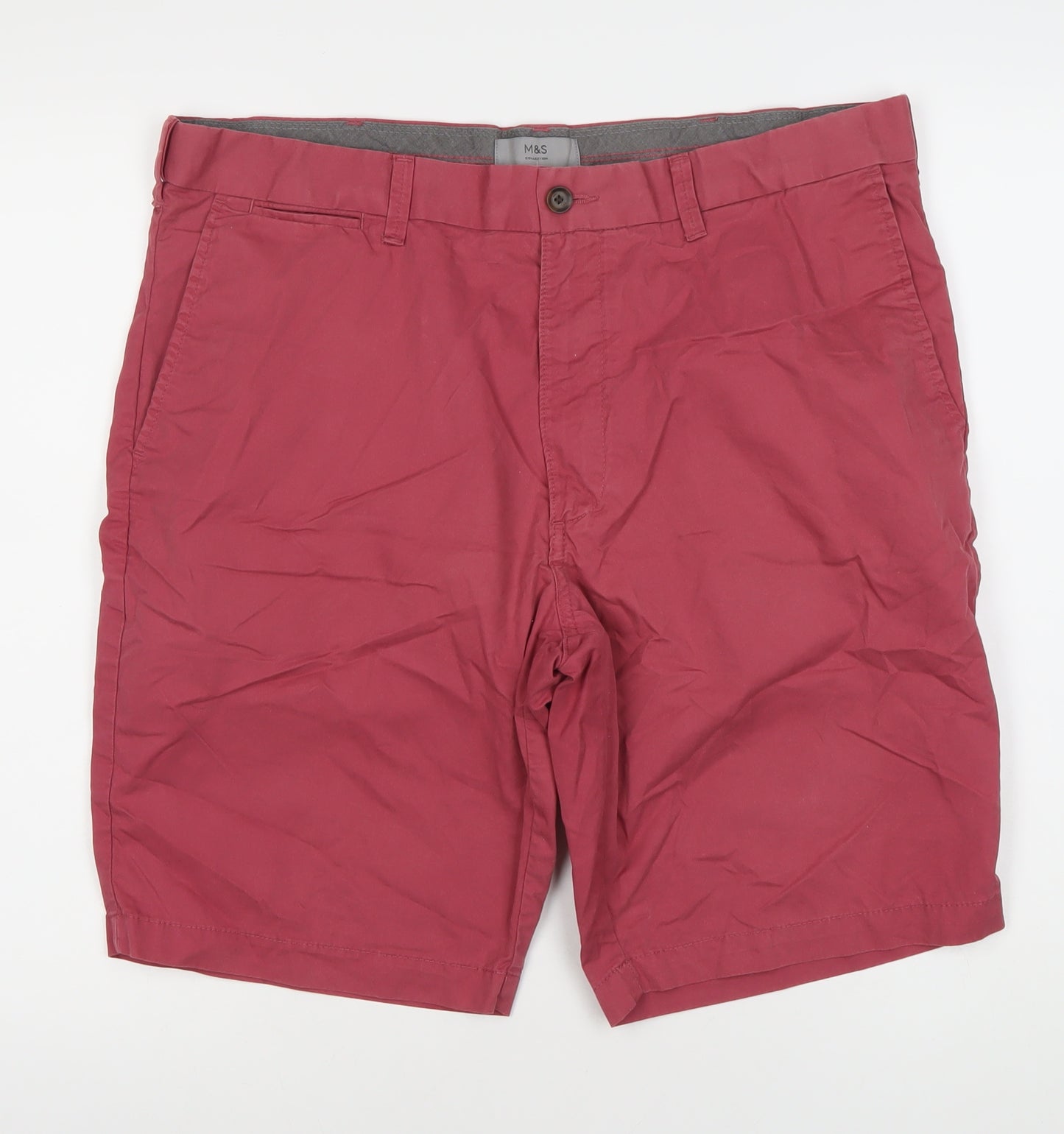 Marks and Spencer Men's Red Chino Shorts Size 38